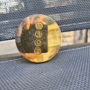 Dior Gold Round Logo Cuff Link